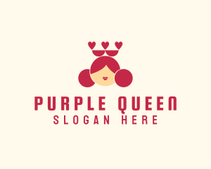 Queen of Hearts Head logo design