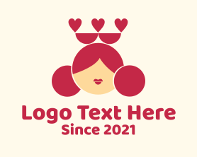 Queen - Queen of Hearts Mascot logo design