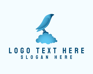 Ornithologist - Blue Bird Cloud logo design