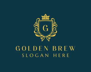 Golden Boutique Shield logo design