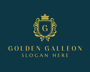 Golden Boutique Shield logo design