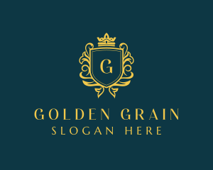 Golden Boutique Shield logo design