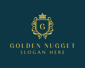 Golden Boutique Shield logo design