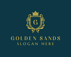 Golden Boutique Shield logo design