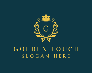 Golden Boutique Shield logo design