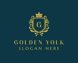 Golden Boutique Shield logo design