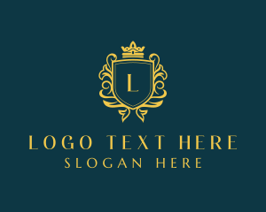 Golden Boutique Shield logo design