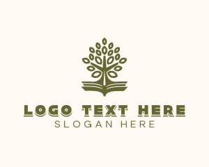 Tutoring - Tree Library Review Center logo design