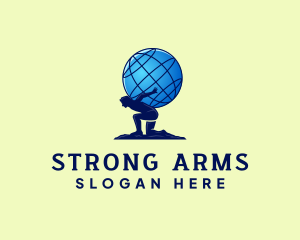 Strong Atlas Globe logo design