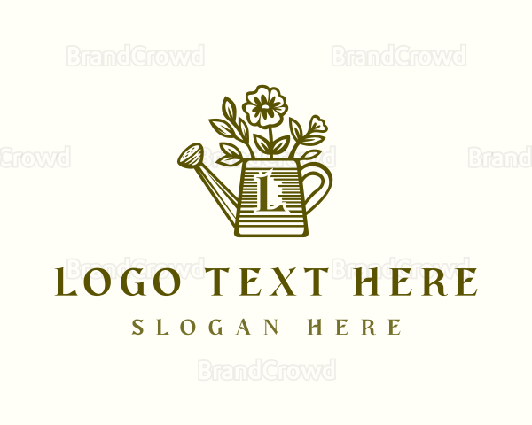 Flower Watering Can Logo