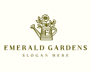 Flower Watering Can  logo design