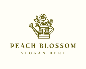 Flower Watering Can  logo design