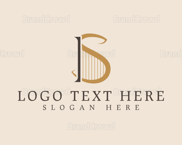 Harp String Musical Instrument Logo