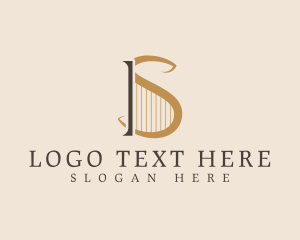 Letter S - Harp String Musical Instrument logo design