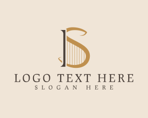 Harp String Musical Instrument Logo