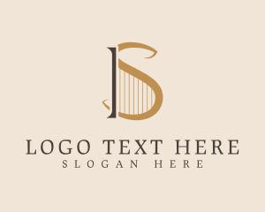 Harp - Classic Harp Letter S logo design