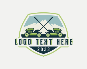 Machine - Gardening Lawn Mower Landscaping logo design