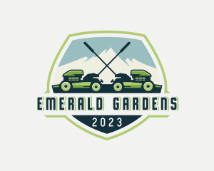 Gardening Lawn Mower Landscaping logo design