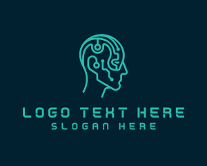 Artificial Intelligence - Tech Cyber Brain logo design
