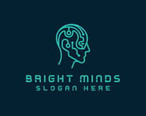 It Expert - Tech Cyber Brain logo design