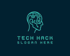 Tech Cyber Brain logo design