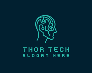 Tech Cyber Brain logo design