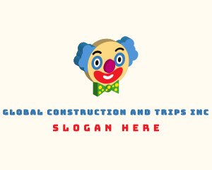 Isometric Clown Face  Logo