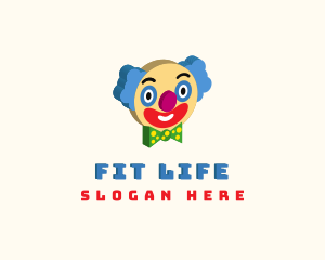Toy Shop - Isometric Clown Face logo design