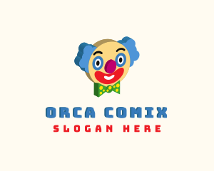 Joke - Isometric Clown Face logo design