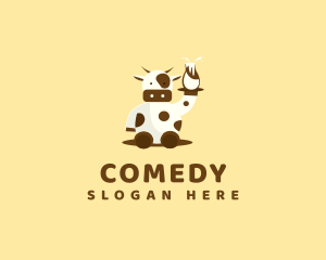 Cow Milk Waiter Logo