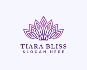 Tiara Crown Lotus logo design