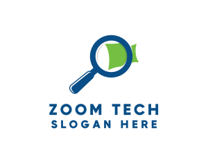 Zoom Magnifying Glass logo design