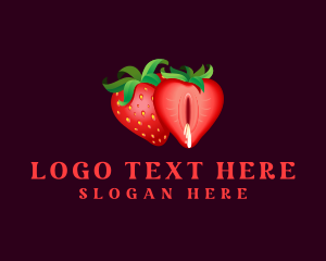Porn - Naughty Seductive Strawberry logo design