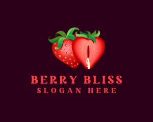 Strawberry - Naughty Seductive Strawberry logo design
