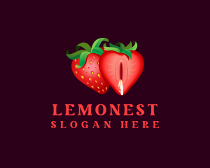Naughty - Naughty Seductive Strawberry logo design