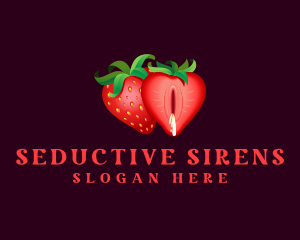 Naughty Seductive Strawberry logo design