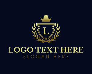 Leaves - Elegant Crest Shield logo design