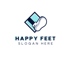 Feet - Cartoon Shoe Footwear logo design