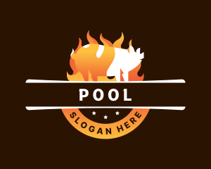 Roast - Pig Flame Barbecue logo design