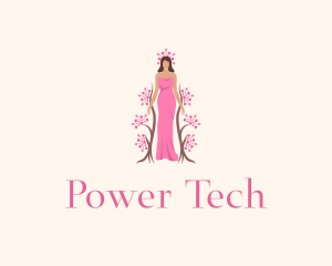 Lady - Princess Flower Tree logo design
