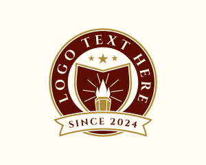 School - Academy Torch Education logo design