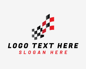 Motor - Car Racing Flag logo design
