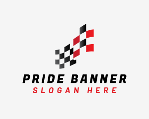 Car Racing Flag logo design