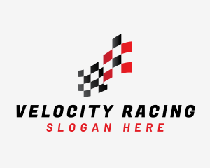 Car Racing Flag logo design