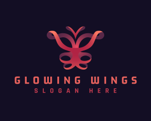 Butterfly Ribbon Wings logo design