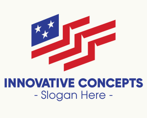Unique - Creative American Flag logo design