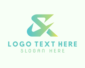 Lettering - Gradient Ampersand Type logo design