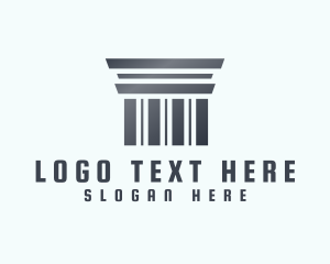 Judiciary - Silver Greek Pillar logo design