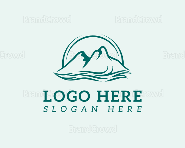 Mountain Ocean Wave Logo