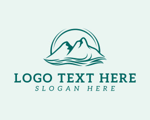 Tidal Wave - Mountain Ocean Wave logo design